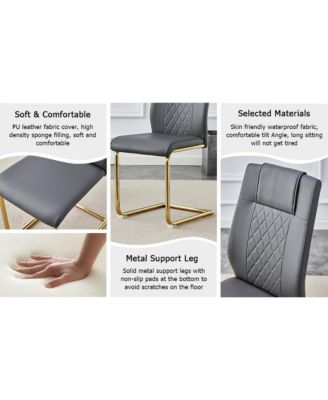 Table and chair set.Modern rectangular dining table with Transparent tempered glass tabletop and gold plated metal legs.Paired with 8 comfortable chairs with PU seats and golden metal legs.