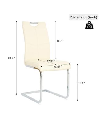 Modern simple rectangular glass dining table, solid tempered glass tabletop, electroplated table legs, light yellow PU dining chair set, suitable for restaurant kitchen use (set of 5)