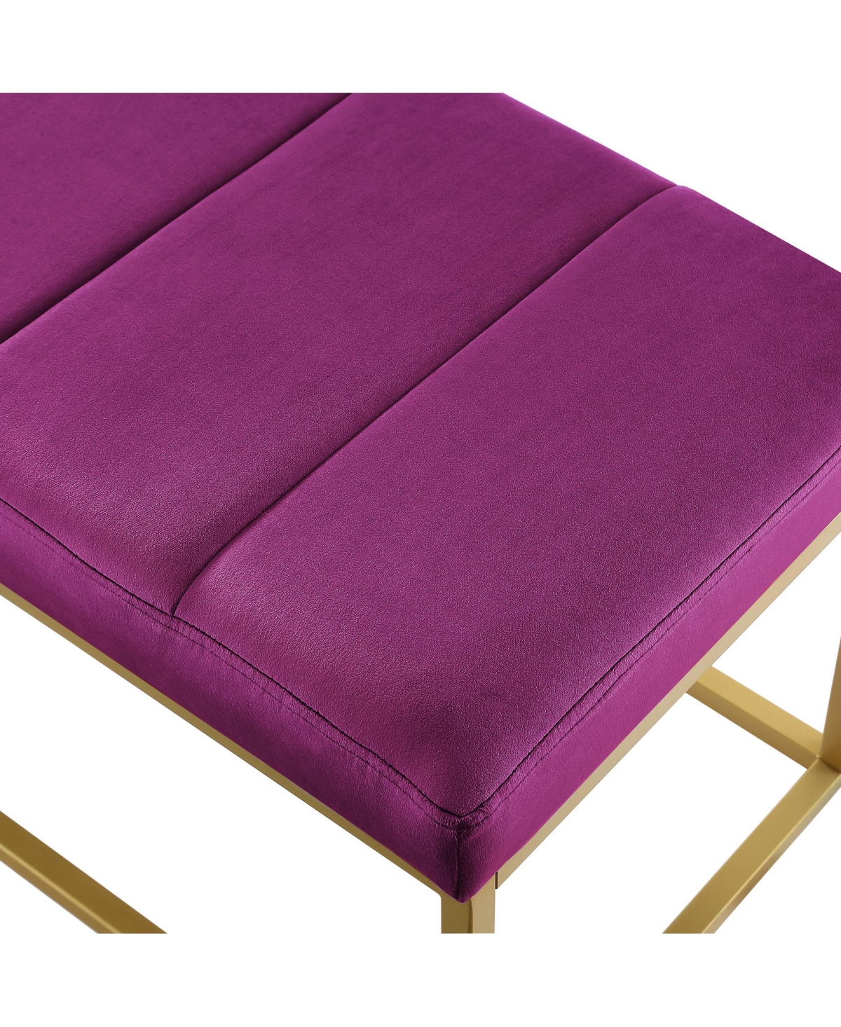 Modern Tufted Channel Entryway Bench Emerald Velvet Upholstered End of Bed Bench with Metal Frame, Footboard Bench for Living Room, Bedroom