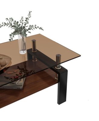 Glass Top Rectangle Table for Living Room