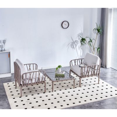 Streamdale Plastic Patio Sofa Armchair with Cushion for Outdoor/Indoor