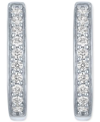 Lab-Grown Diamond Hoop Earrings (1/2 ct. t.w.) in Sterling Silver or 14k Gold-Plated Sterling Silver