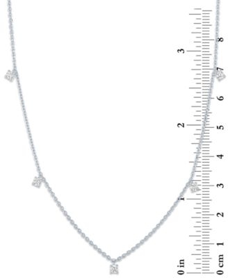 Lab-Grown Diamond 5 Drop Necklace (1/4 ct. t.w.) in Sterling Silver or 14k Gold-Plated Sterling Silver