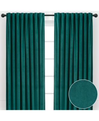 Premium Solid Velvet Curtains - Classy and Solid Drapes for Living Room or Bedroom - 52" x 108" - Teal, 2 Panels