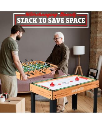 4-in-1 Multi-Function Game Table with Foosball, Pool, Hockey, and Ping Pong