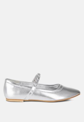 Womens Gloxinia Metallic Mary Jane Ballerinas