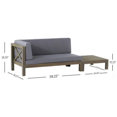 Brava X-Back Corner Bench-L With Coffee Table