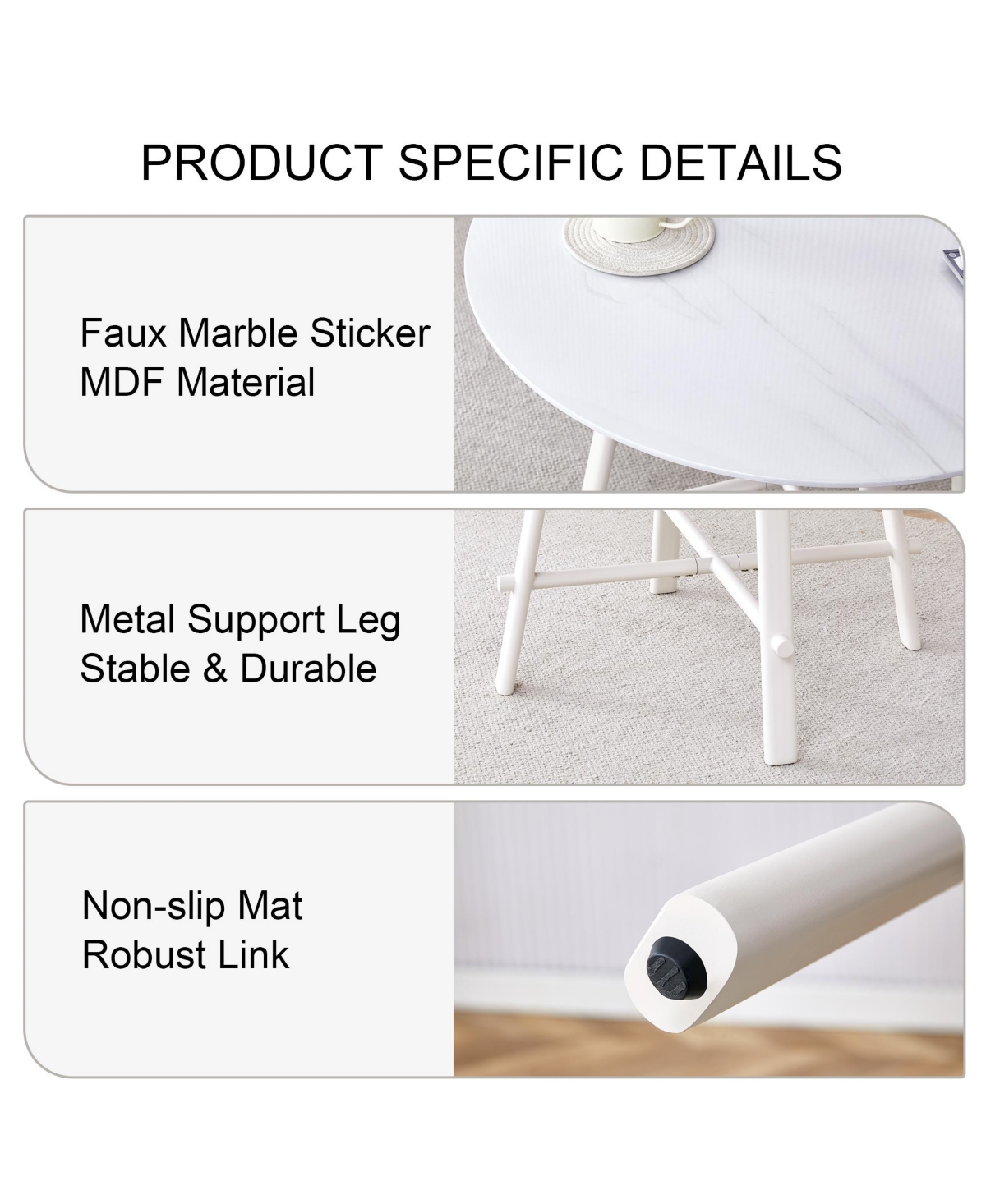 Streamdale Furniture Table and chair set, Mdf desktop,metal table legs, stable and beautiful, suitable for most styles of home. Modern simple d