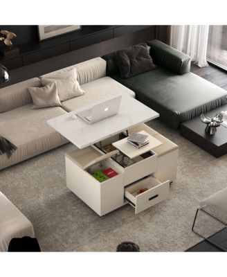Modern Lift-Top Coffee Table and Stools