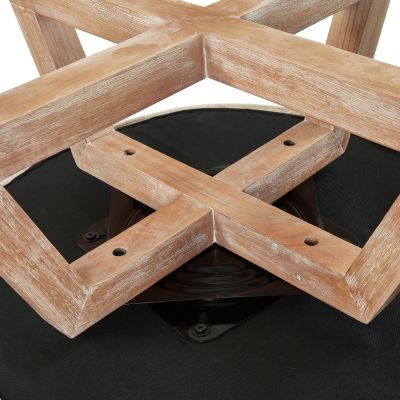 Streamdale Swivel Linen Lounge Chair, Solid Wood Base