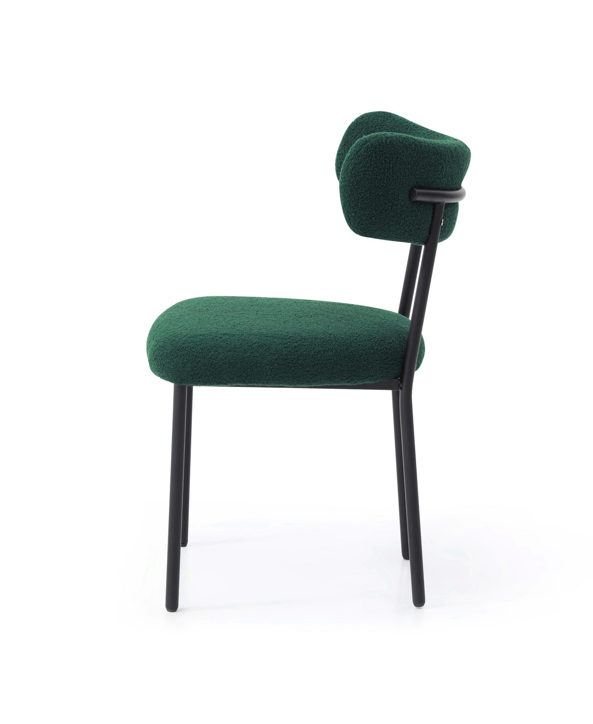 Streamdale Furniture Dining Chairs Set of 2,Round Upholstered Sherpa Fabric Dining Room Chairs with Curved Backrest, Mid-Century Modern Accent Chairs