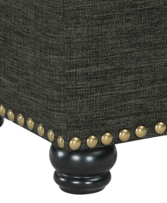 24" Faux Linen 5th Avenue Storage Ottoman