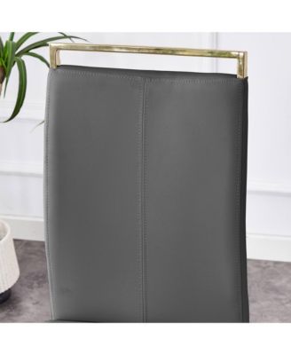 Simplie Fun Table and chair set, rock plate table top, gold metal table legs, stable and beautiful, suitable for most home styles. Modern simple dining table, comfortable seating