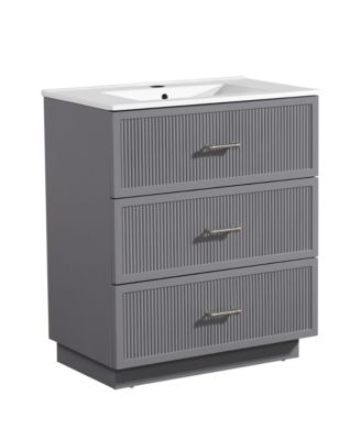 Streamdale Modern 30" Bathroom Vanity Set with Ceramic Sink and Storage