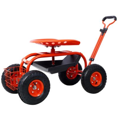 Multipurpose Garden Cart with Rolling Seat