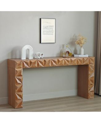 Modern Geometric Wooden Console Table
