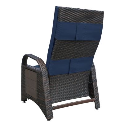 Streamdale Navy Outdoor Adjustable Recliner Chair with Cushions