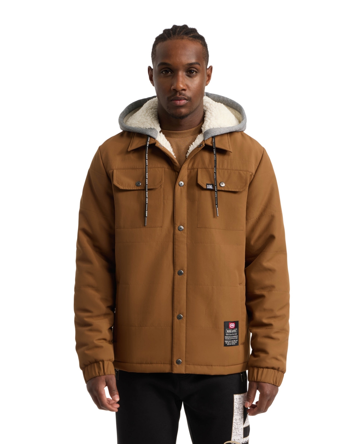 Ecko Unltd Men's Quietly Standing Out Sherpa Lined Jacket - Sepia | Smart  Closet
