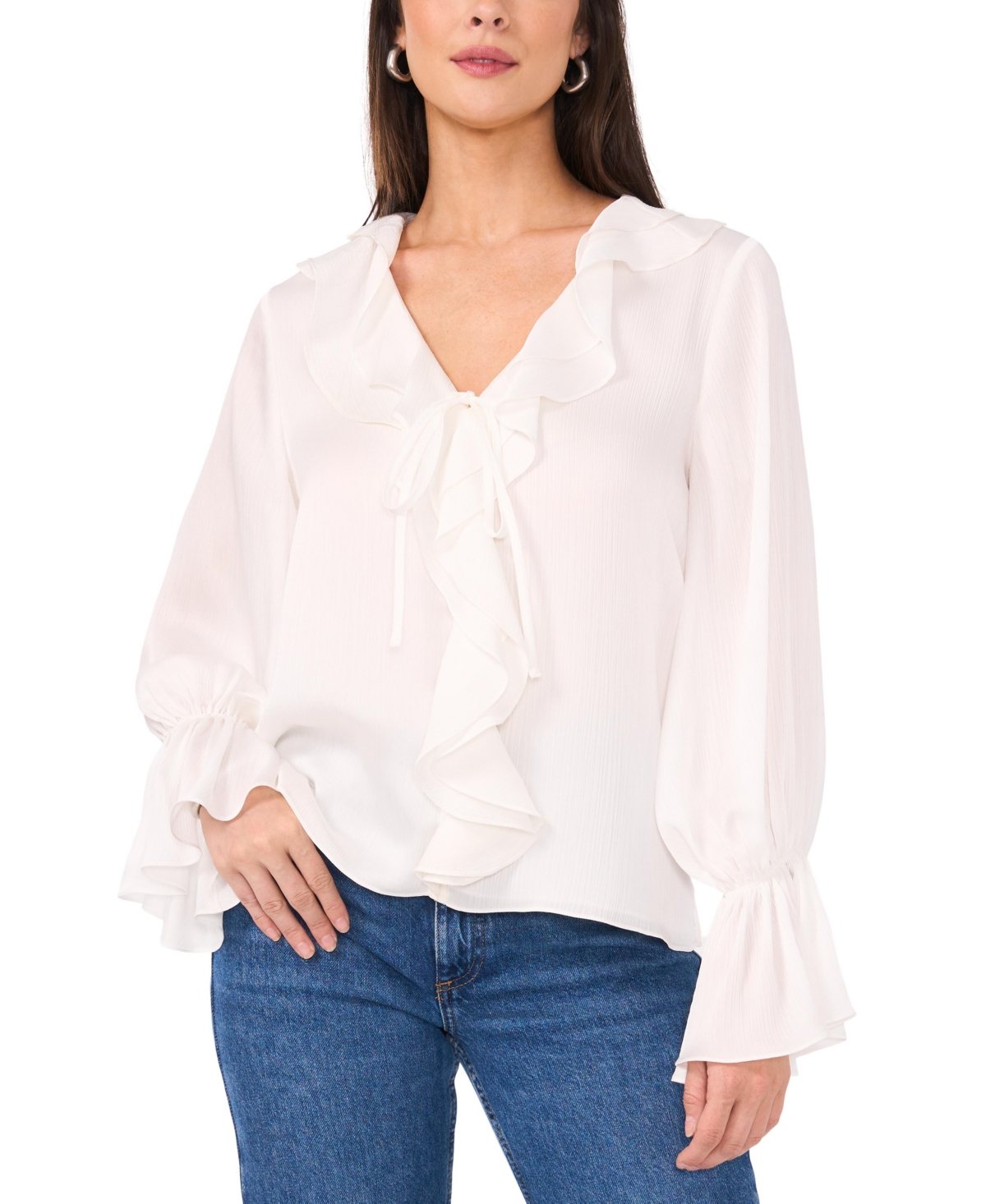 Vince camuto ruffle sleeve top sale