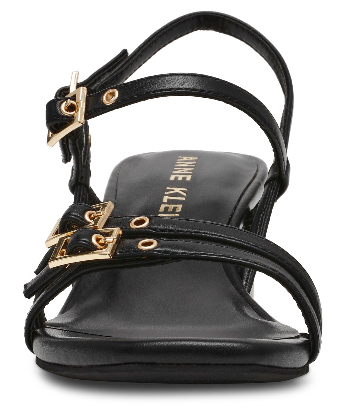 Anne Klein Women's Mackenzie Strappy Buckle Block Heel Dress Sandals In Black
