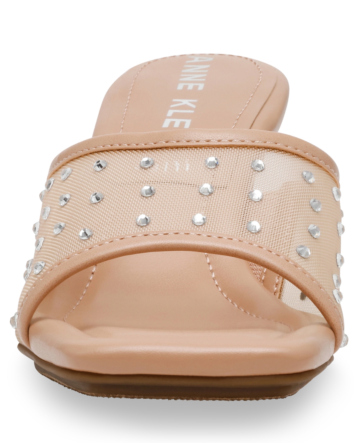 Anne Klein Women's Julie Square Toe Mesh Mule Dress Sandals In Blush Crystal