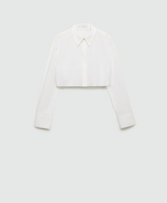 トップス sahara MARTE Cropped Cotton Shirt MANGO Women's Cropped Cotton Shirt - Macy's