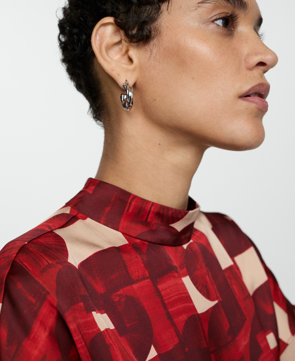 Mango Women's Short Sleeve Printed Blouse