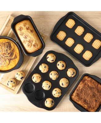 Teston 5 Piece Carbon Steel Baking Pans Bakeware Set W/ Premium PFA Free Nonstick - Matte Black