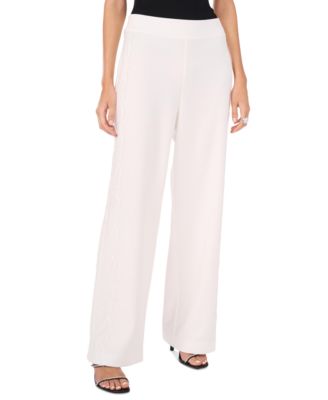 Vince Camuto - Women's Solid-Color Lace-Trim Pull-On Pants