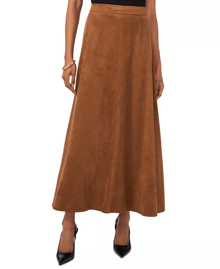 Women's Faux-Suede A-Line Maxi Skirt