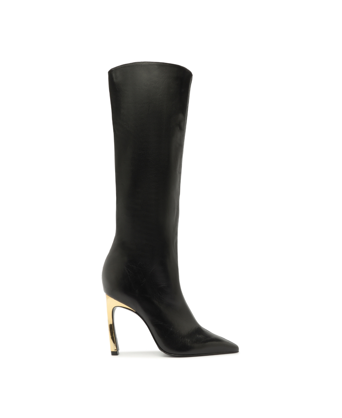 Shop Schutz Women's Cate Curve Pointed Toe High Heel Boots In Black