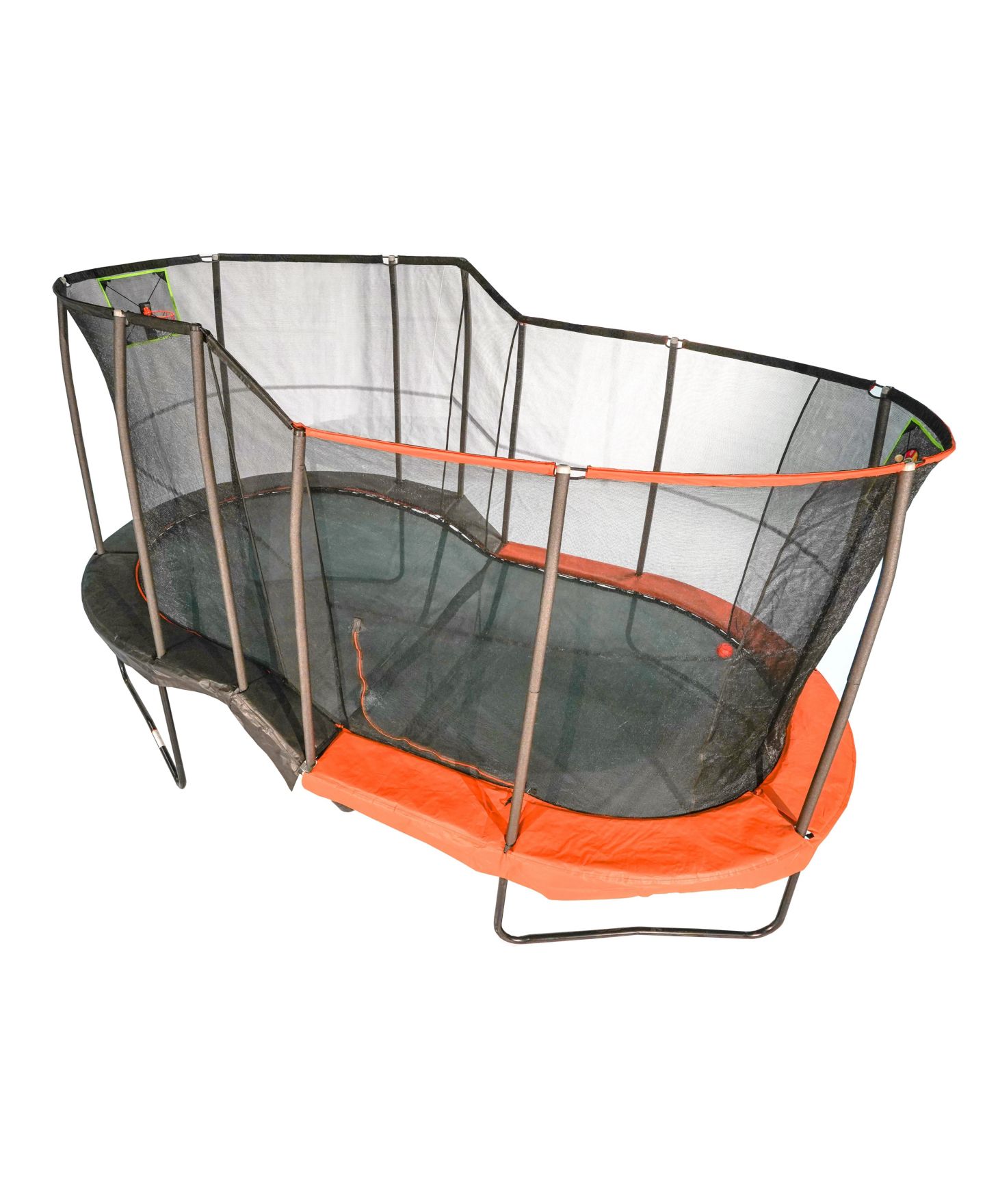 Детская игрушка JumpKing 10ft x 17ft Giant Oval Multi Level Heavy Duty Trampoline with Enclosure, Ages 5+, цвет: Чёрный — фото 4