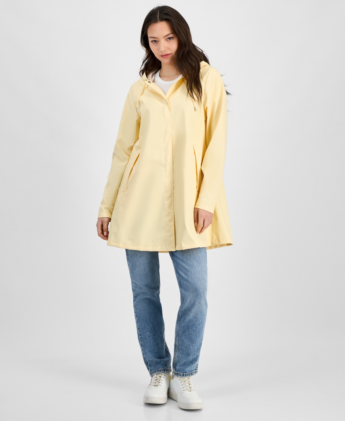 Rains Women's Hooded A-line Rain Jacket In Gleam