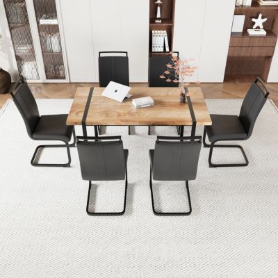 59" Industrial-Style 6-Piece Dining Set