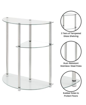 Designs2Go Classic Glass 3 Tier Display Entryway Hall Table