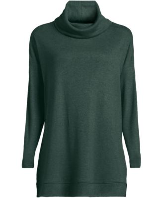 Plus Size Long Sleeve Cozy Knit Cowl Neck Tunic