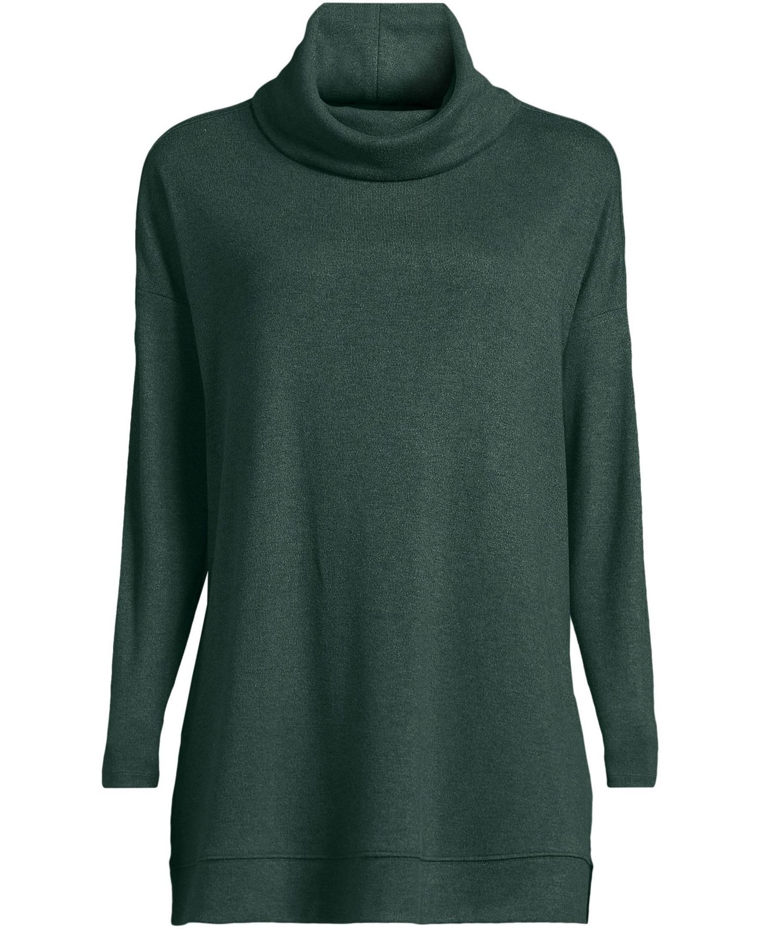 Plus Size Long Sleeve Cozy Knit Cowl Neck Tunic