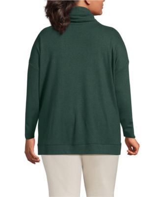 Plus Size Long Sleeve Cozy Knit Cowl Neck Tunic