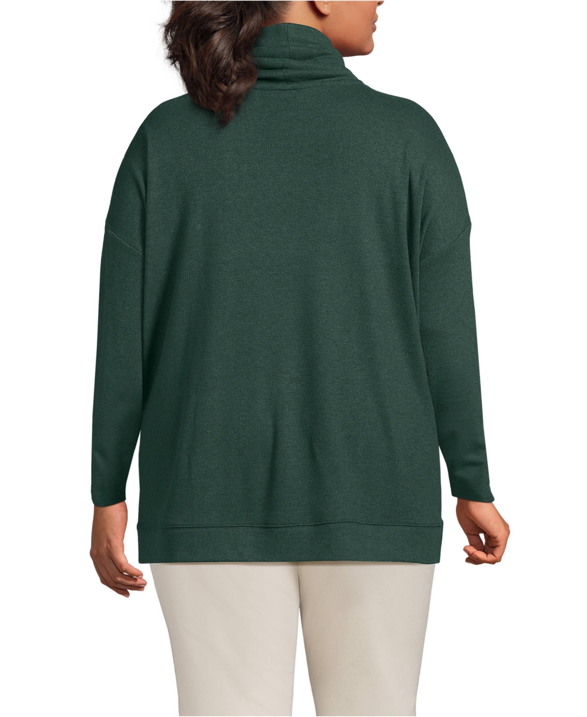 Lands' End Plus Long Sleeve Cozy Knit Cowl Neck Tunic