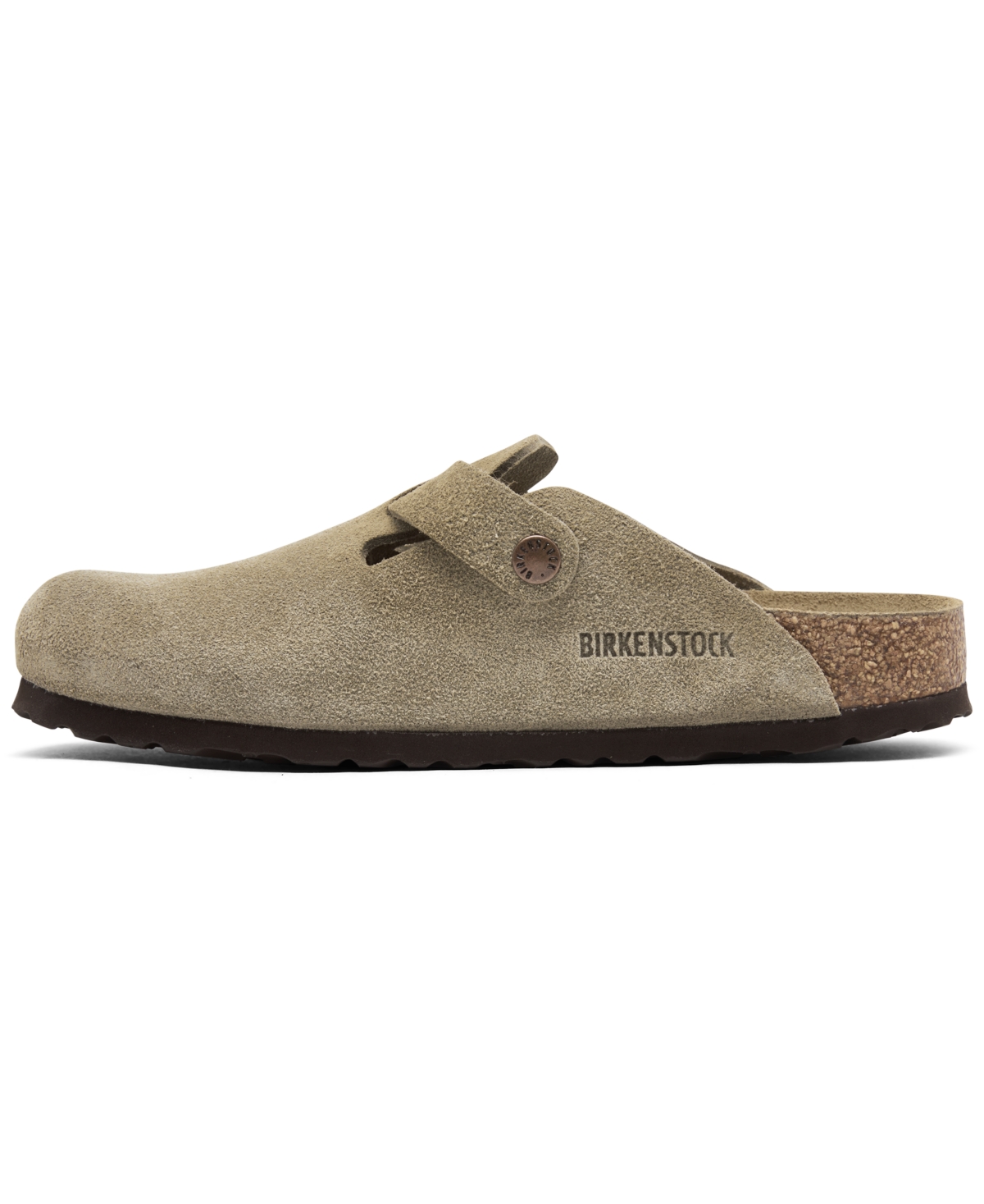 Birkenstock Women's Boston Soft Footbed Suede Leather Clogs From Finish Line In Taupe