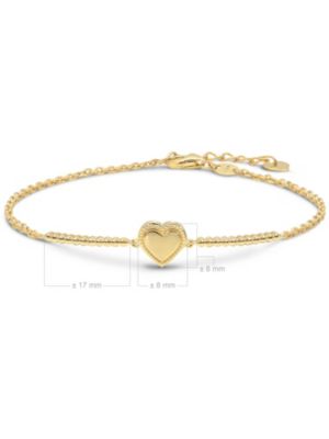 Sweet Heart Chain Bracelet in 14K Gold, 6.5 in adj to 7.5 in, approx. 3.3 grams