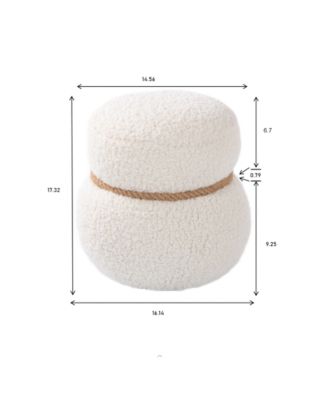 WKJ1Y White snowman stool, Greig plush cushion, playful and cute, suitable for any spacehite