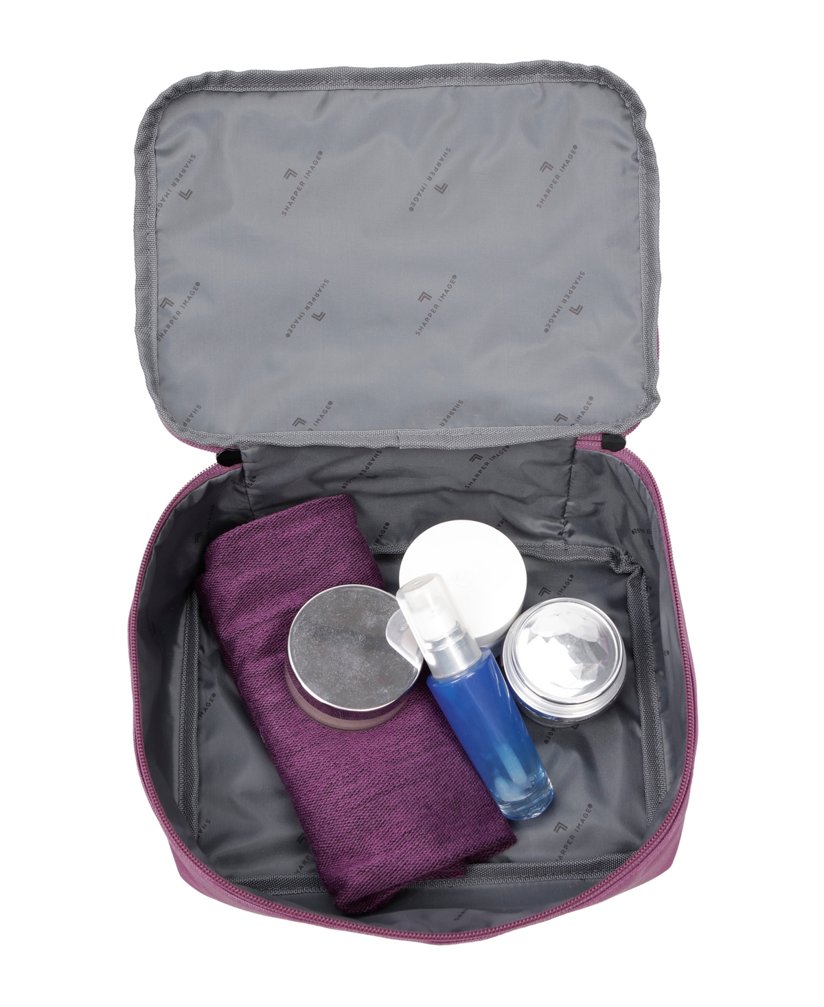 Sharper Image Travel Eva Molded 5 Piece Softside Luggage Set In Fuchsia