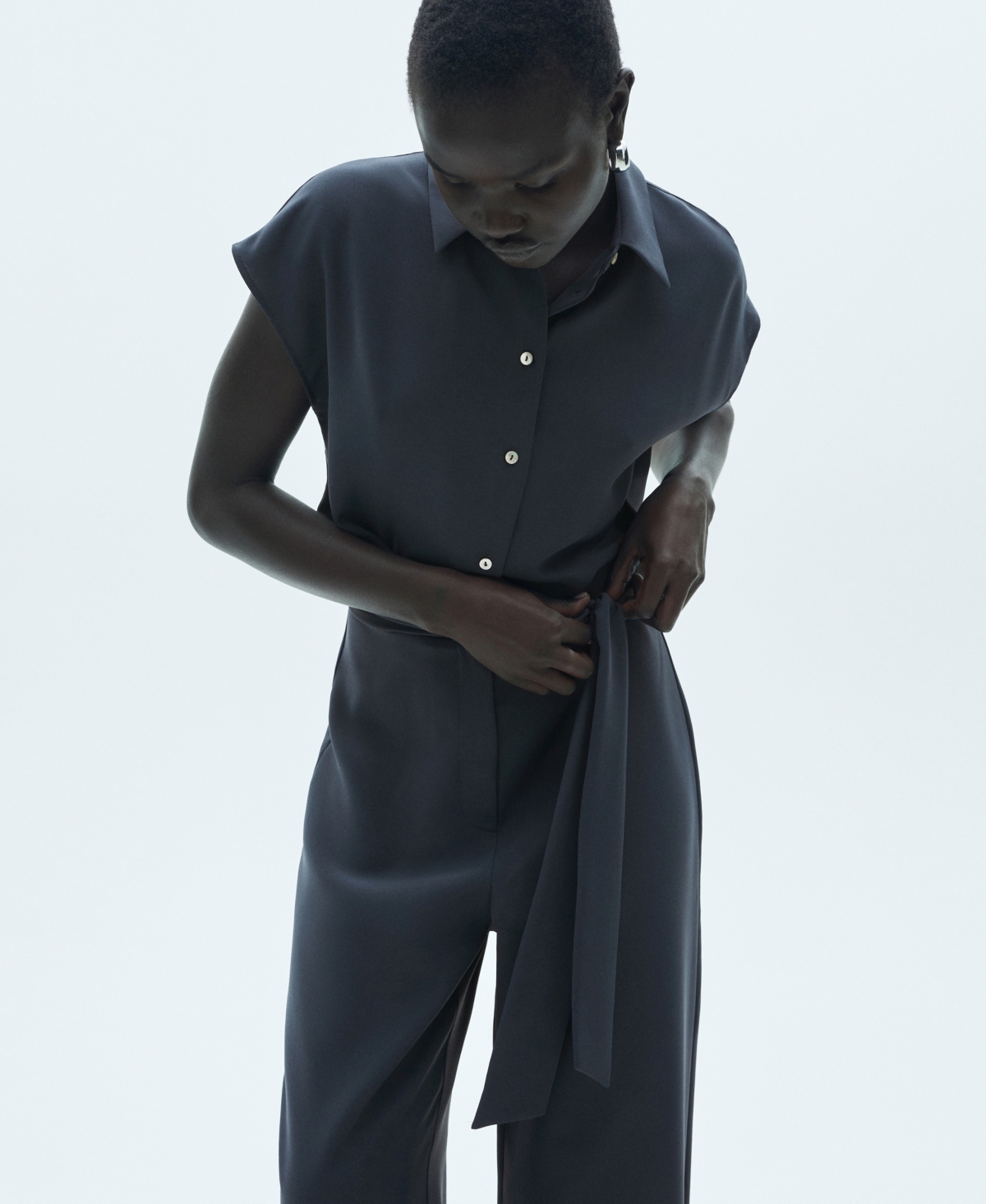 Mango Women's Bow Long Jumpsuit