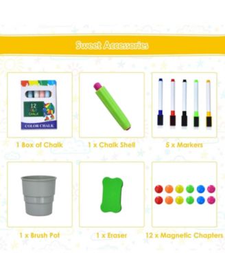 3-in-1 Kids Art Easel Double-Sided Tabletop Easel with Art Accessories