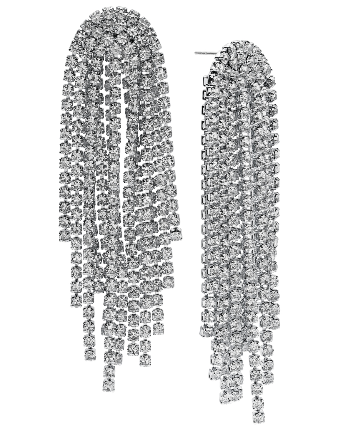 Crystal Chain Chandelier Earrings, Created for Macy's - Silver