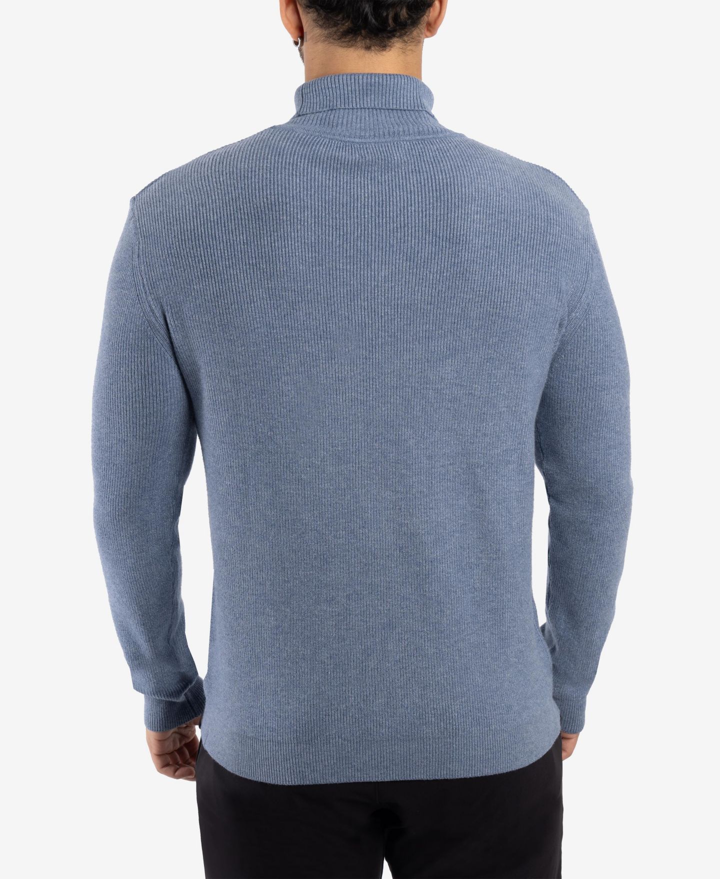 Мужской свитер SPRING + MERCER Ribbed Turtle Neck, цвет: Меланжевый сланцевый — фото 2