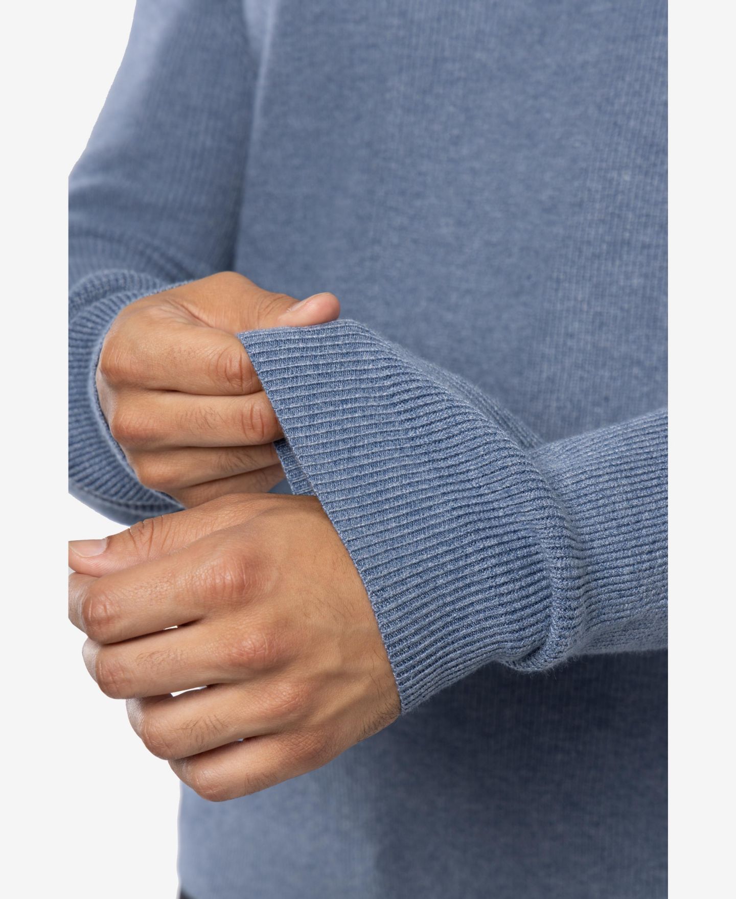 Мужской свитер SPRING + MERCER Ribbed Turtle Neck, цвет: Меланжевый сланцевый — фото 9
