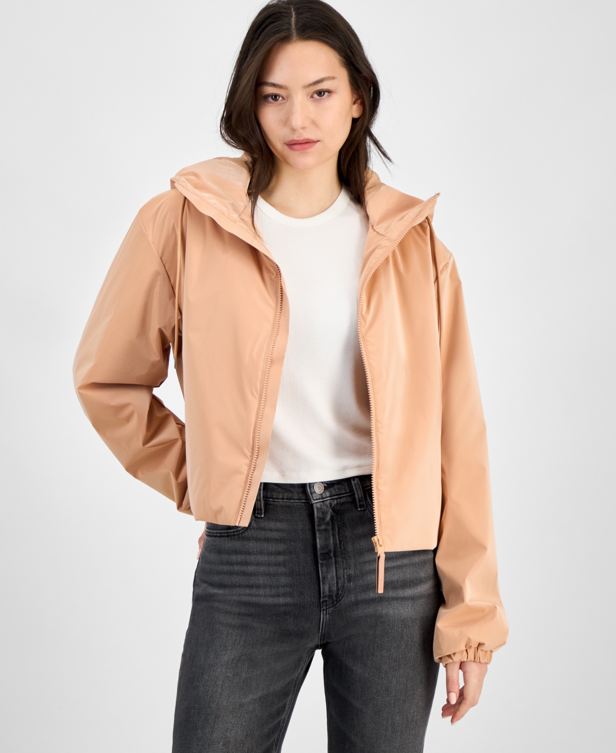 Rains Women's Lohja Padded Hooded Short Rain Coat In Coy