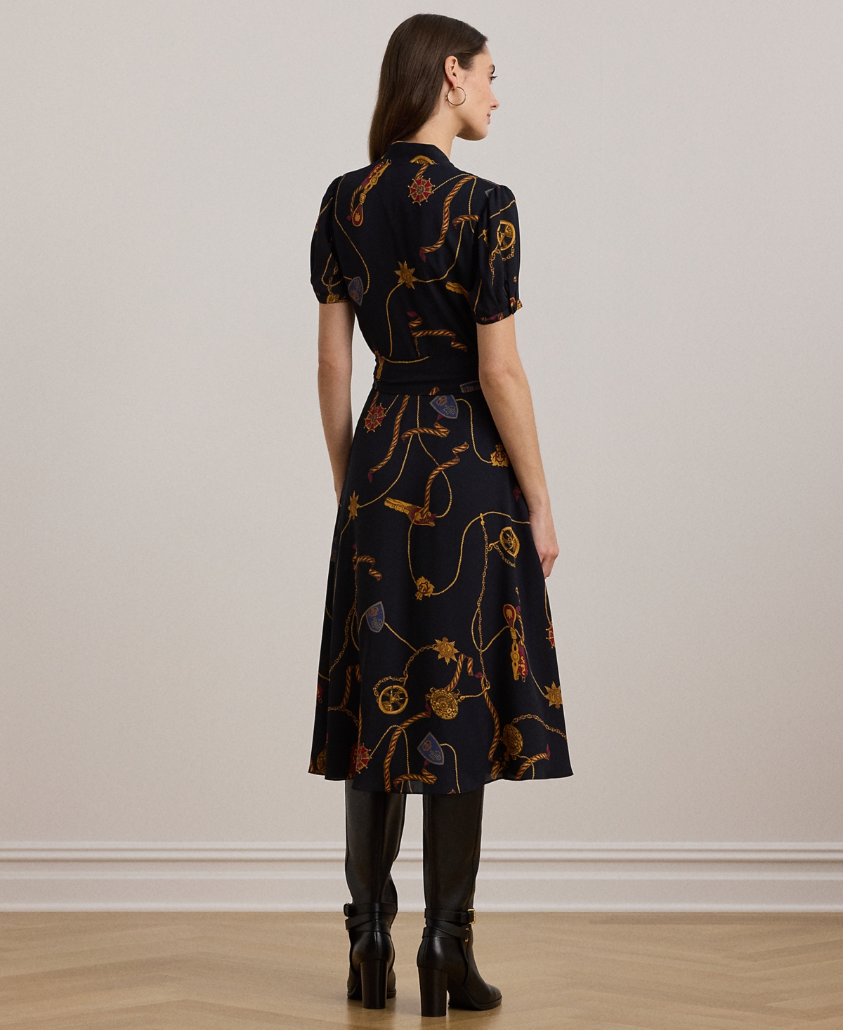 Lauren Ralph Lauren Petite Belting-Print Fit & Flare Dress